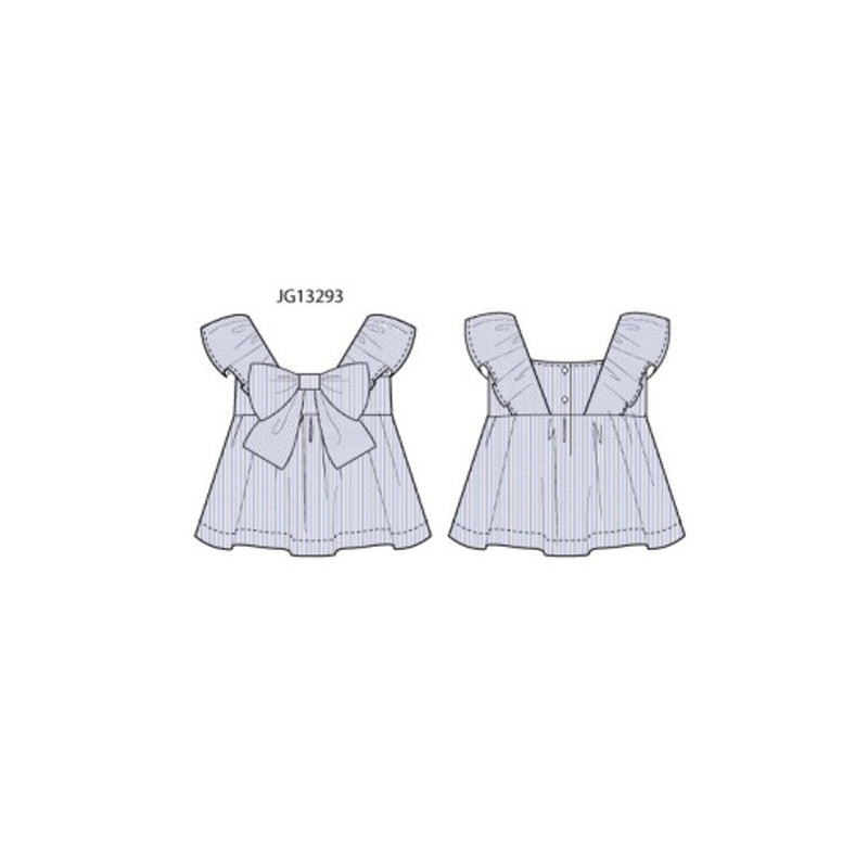 Janie and Jack - Girls with Blu Bow Seersucker Sl Top E1