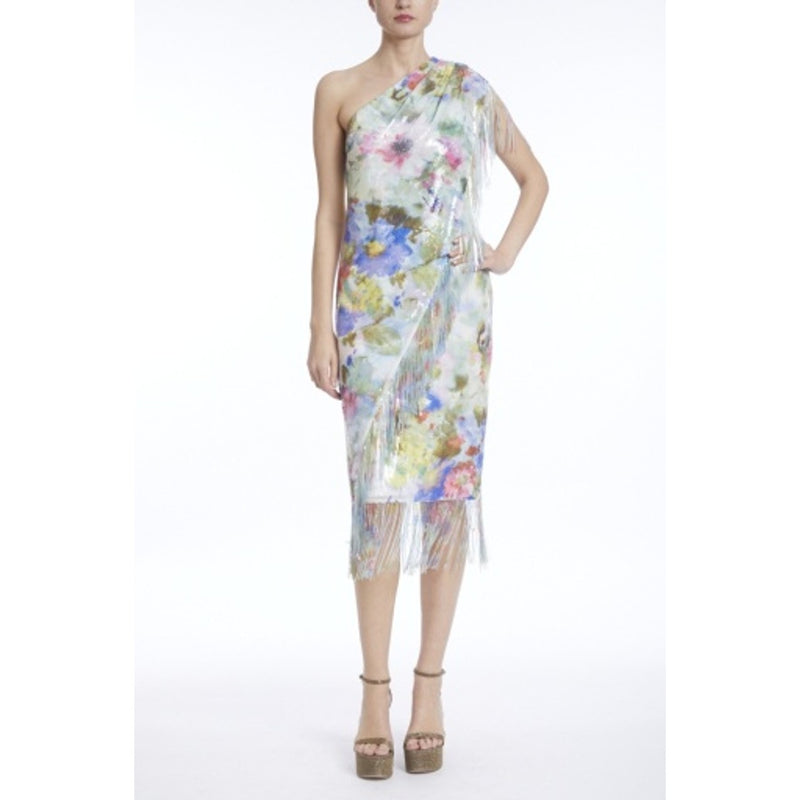 Badgley Mischka - Womens Fringe Sequin Dress