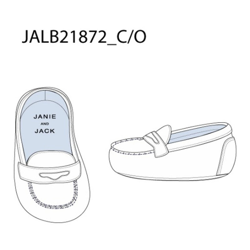 Janie and Jack - B White Loafer E1 Sb1