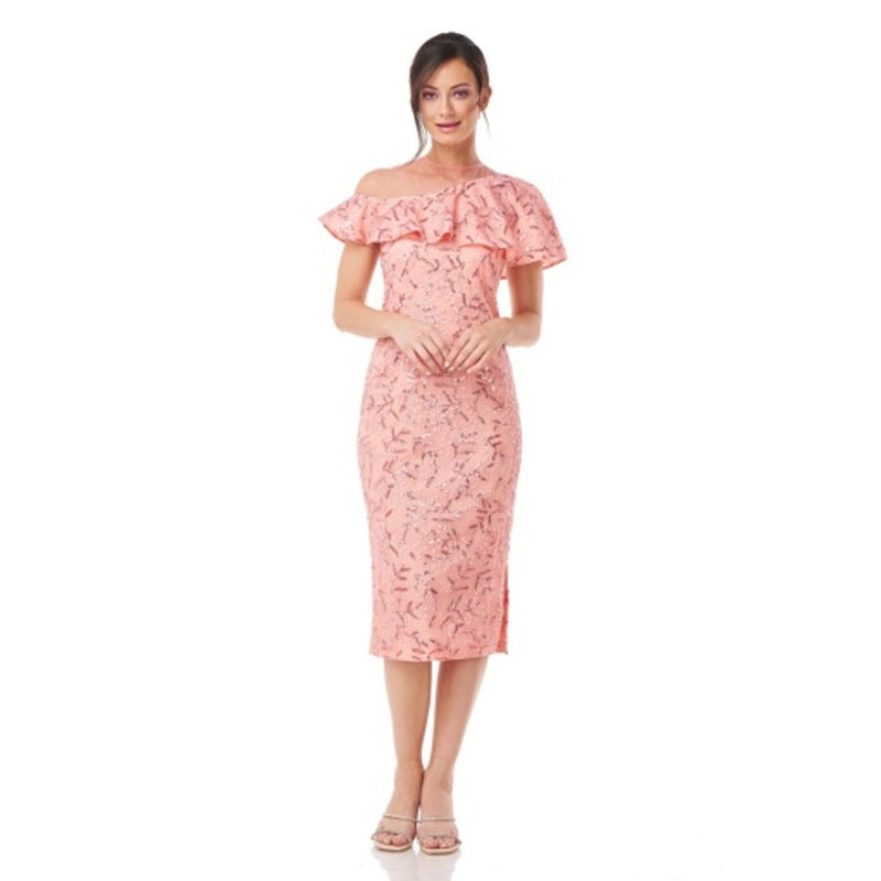 JS Collections - Womens Phoenix Ruffle Midi Dress