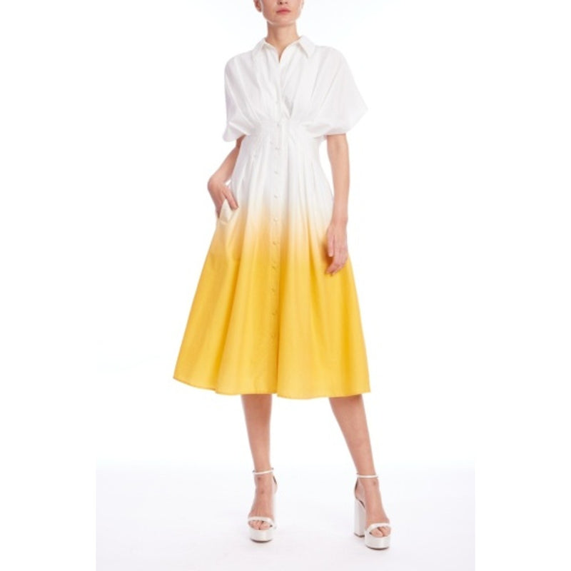 Badgley Mischka - Womens Dip Dye Pleat Shirt