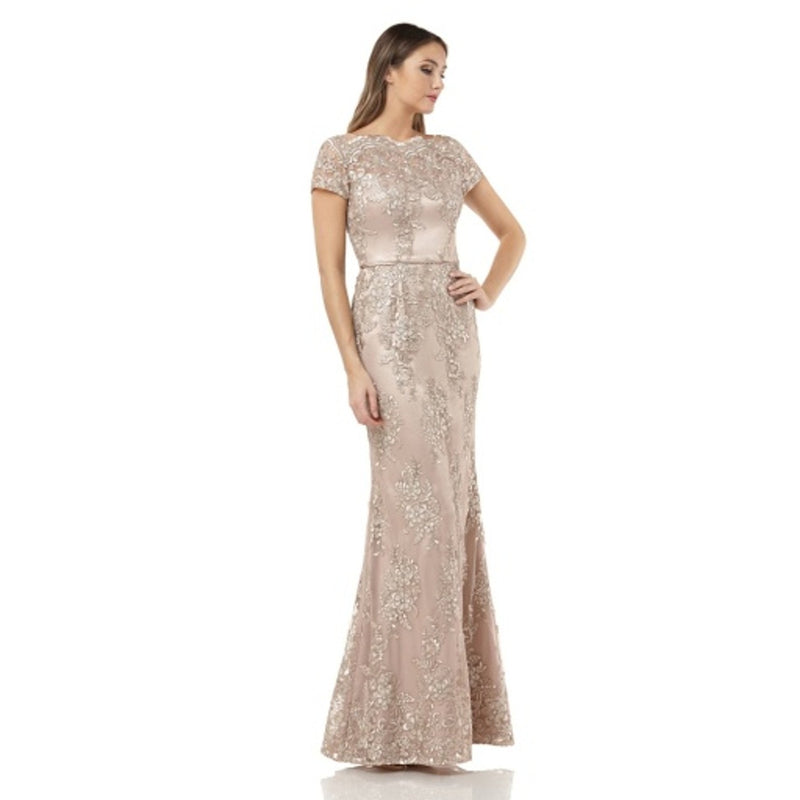 JS Collections - Womens Embroidered Mermaid Gown