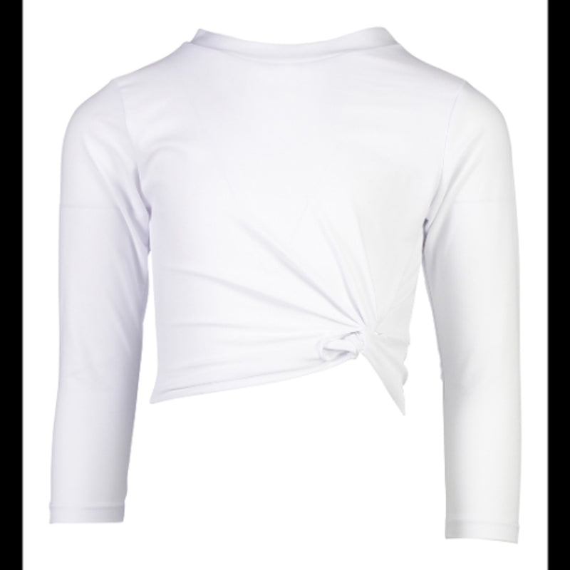 Snapper Rock - Girls Sustainable White Long Sleeve Wrap Rash Top