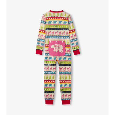 Little Blue House - Cream Fair Isle Kids Union Suit