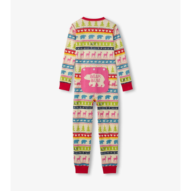 Little Blue House - Cream Fair Isle Kids Union Suit