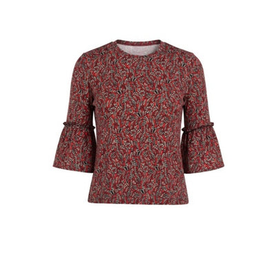Liverpool Los Angeles - Womens Jewel Neck Flared Half Slv Knit Top