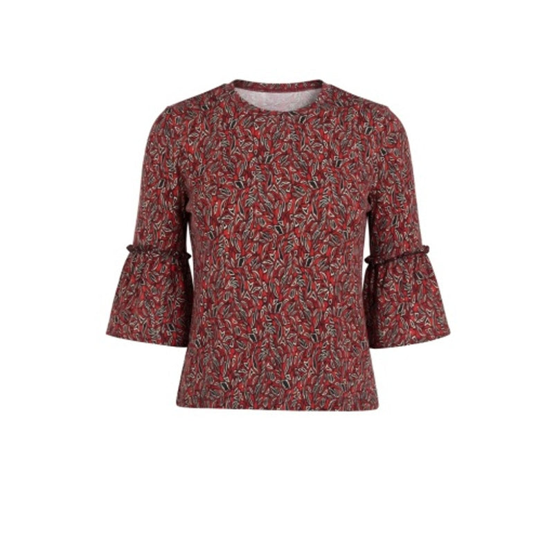 Liverpool Los Angeles - Womens Jewel Neck Flared Half Slv Knit Top
