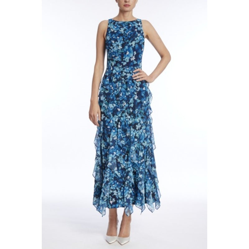 Badgley Mischka - Womens Assym Flounce Dress