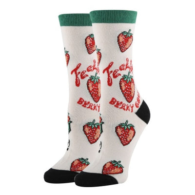 Oooh Yeah - Womens Crew Socks Berry Good