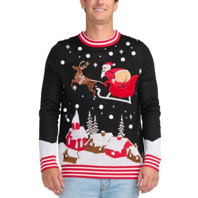 Tipsy Elves - Mens Full Moon Santa Light Up Ugly Christmas Sweater