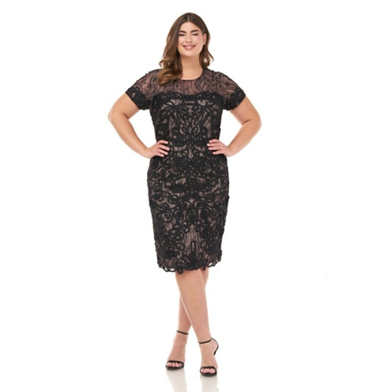 JS Collections - Womens Soutache Embroidered Ss Drs