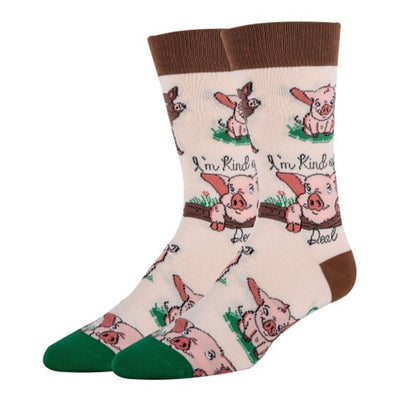 Oooh Yeah - Mens Pig Deal-Mens Crew Socks