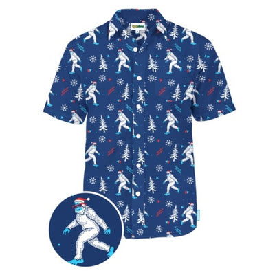 Tipsy Elves - Mens Yuletide Yeti Button Down Shirt