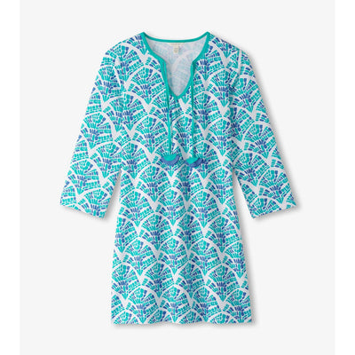 Little Blue House - Unisex Seaside Beach Dress Mosaic Waves