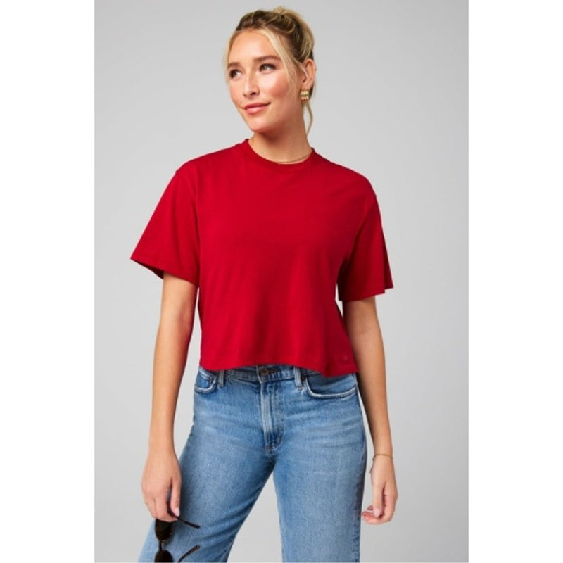 Fabletics - Womens 100% Cotton Boxy Tee - Holly Berry