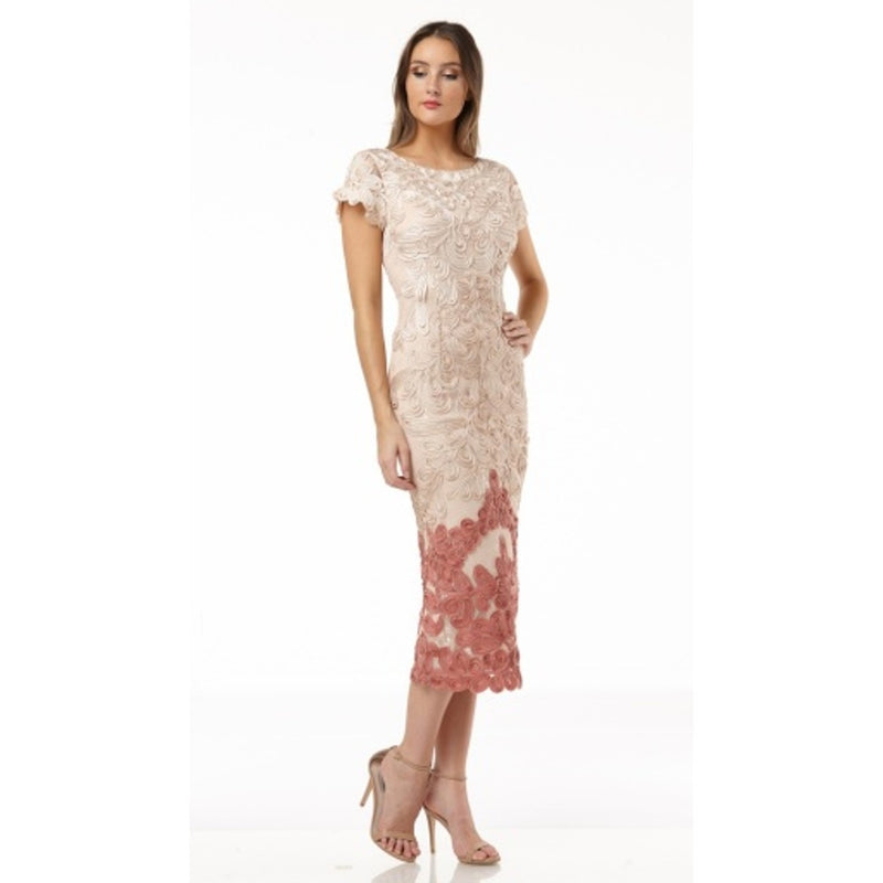 JS Collections - Womens Two-Tone Soutache Midi - Porcelain Clay