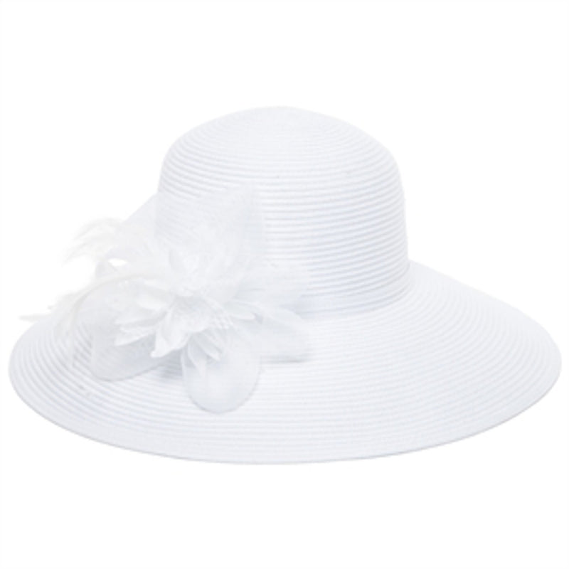 San Diego Hat Company - Round Crown with Self Tie and Floral Trim