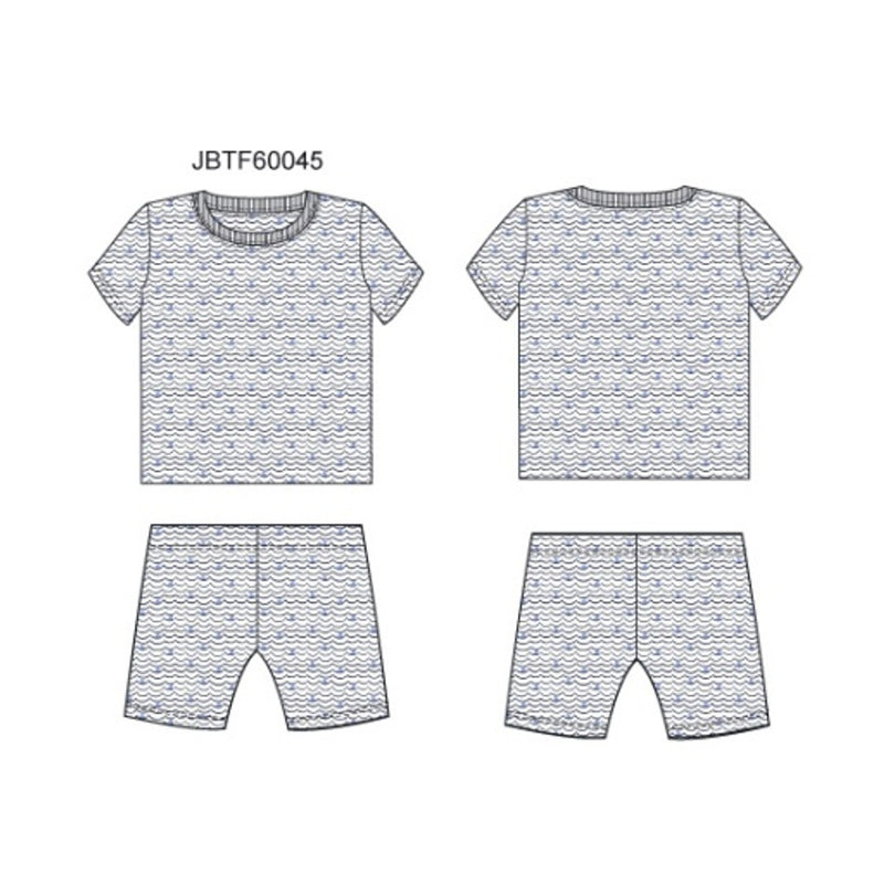 Janie and Jack - K Short Sleeve Shark Fin Sleep Sum 0