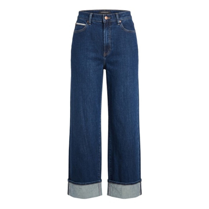 Liverpool Los Angeles - Womens Selvedge Morgan Hi Rise Cuffed Wide Leg 30"in