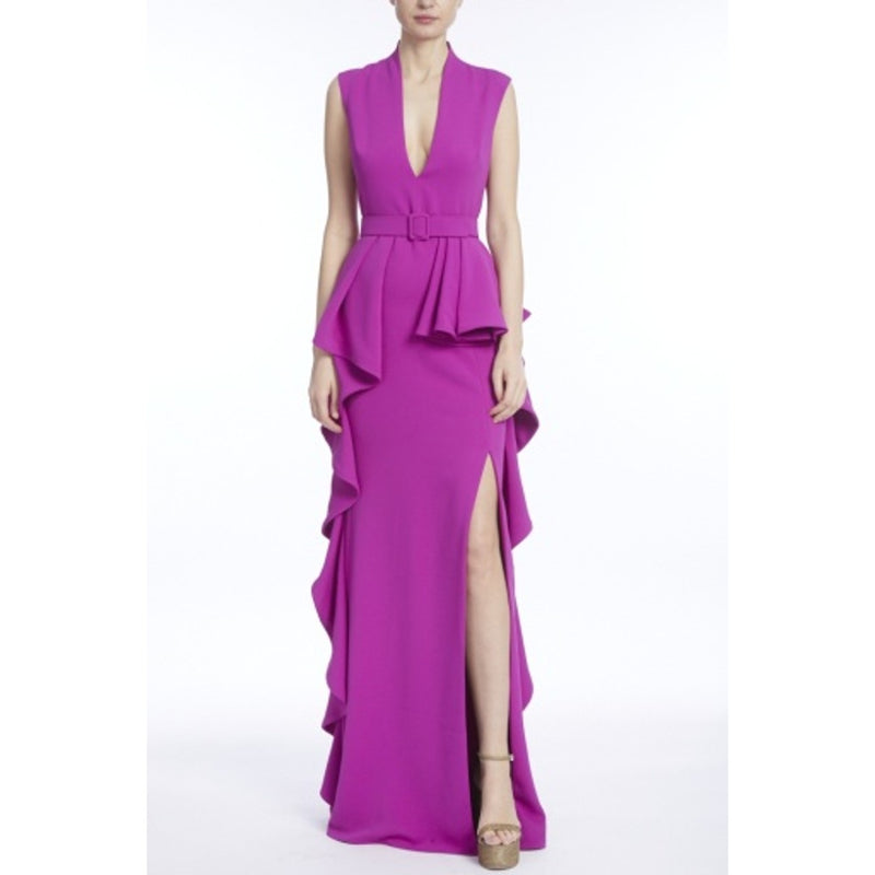 Badgley Mischka - Womens V Nk Ruffle