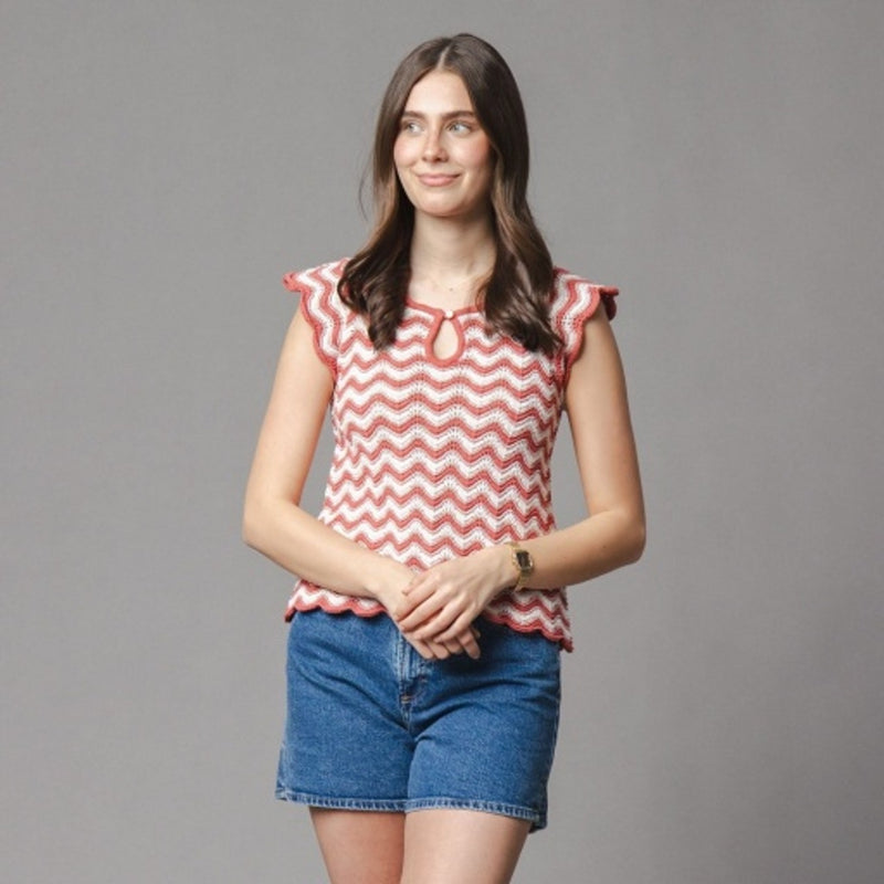 Hope & Henry - Womens Organic Flutter Sleeve Sweater Top
