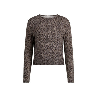 Liverpool Los Angeles - Womens Long Slv Jewel Neck Knit Top with Shirring