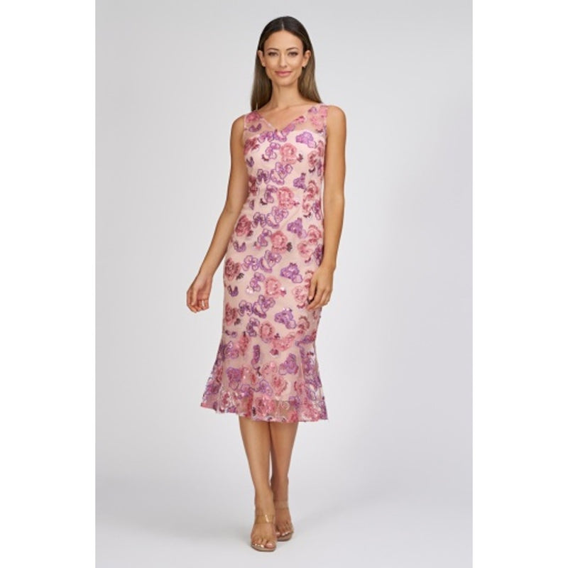 JS Collections - Womens Greer Flounce Cocktail Dress