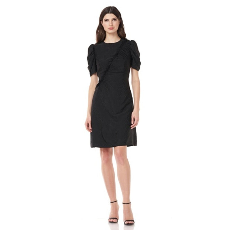 JS Collections - Womens Puff Sleeve Asymmetrical Dress