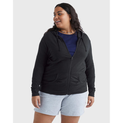 Hanes - Womens Just My Size Women's Full-Zip Slub Hoodie (Plus Size)