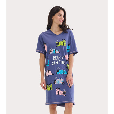 Little Blue House - Bearly Sleeping Womens Sleepshirt