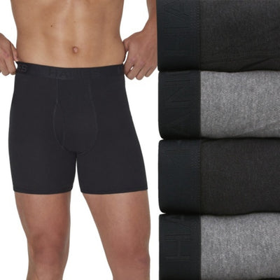 Hanes - Mens Ultimate Men's Underwear Boxer Briefs Pack 4-Pack Comfortsoft Cotton Moisture-Wicking