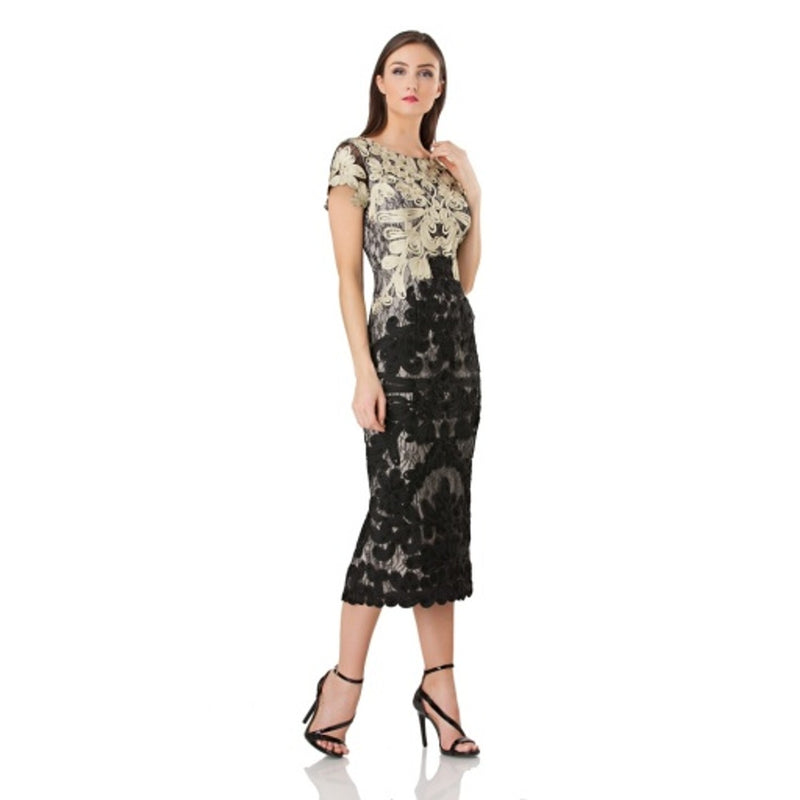 JS Collections - Womens Two-Tone Soutache Midi - Gold/Black