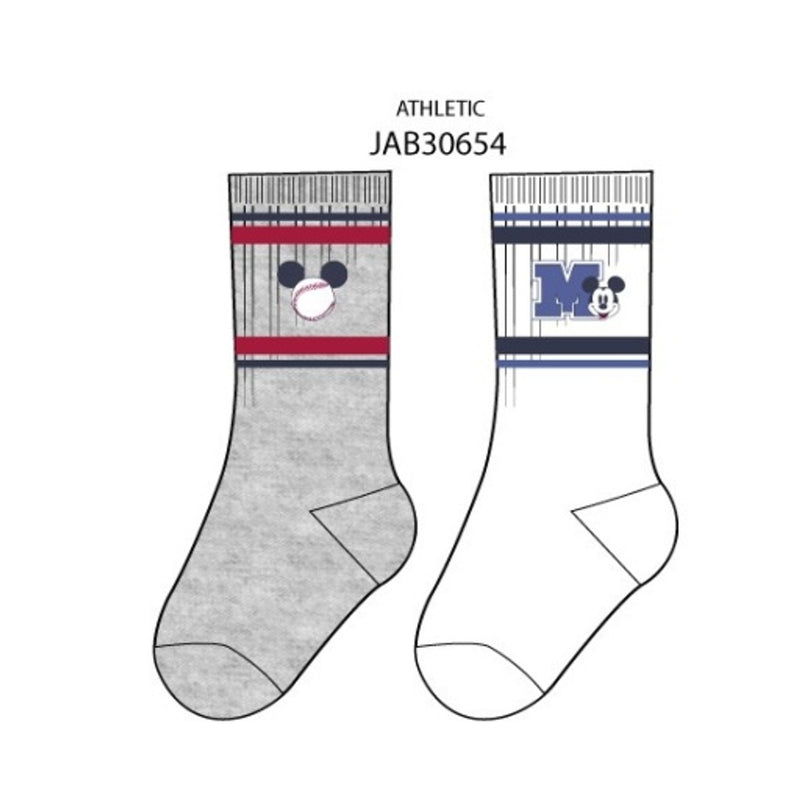 Janie and Jack - Kids B Gry Mickey Sport Sock 2pk Disney