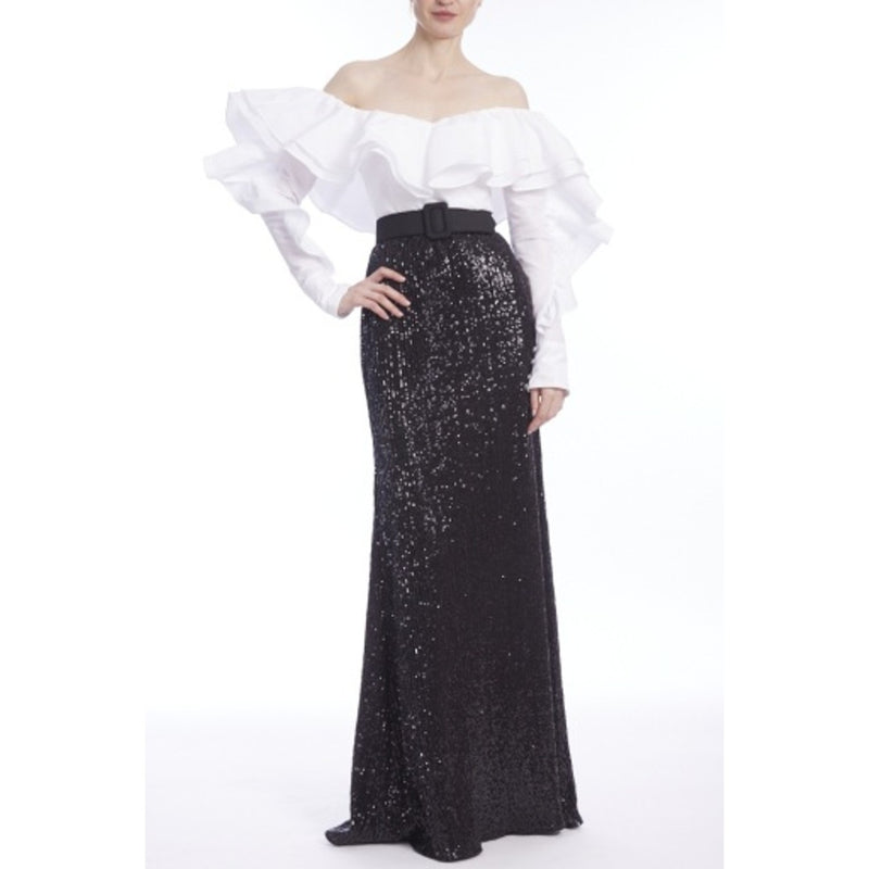 Badgley Mischka - Womens Taffeta Rffl Shirt