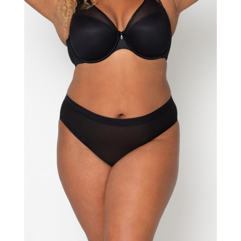 Ariela - Womens Sheer Mesh High Cut Brief Panty