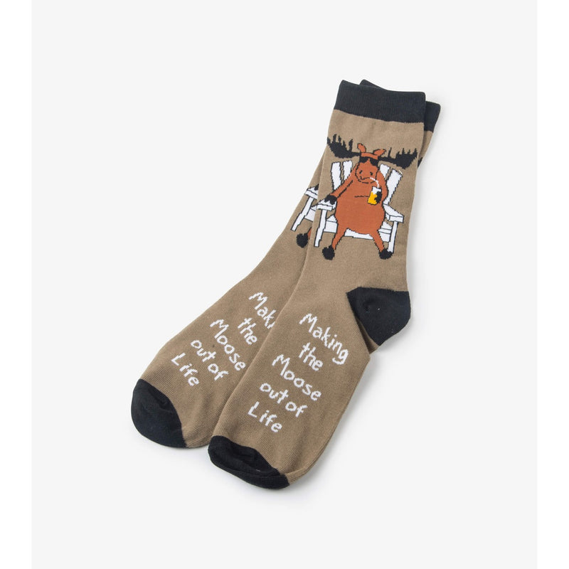 Little Blue House - Making the Moose Out of Life Mens Crew Socks