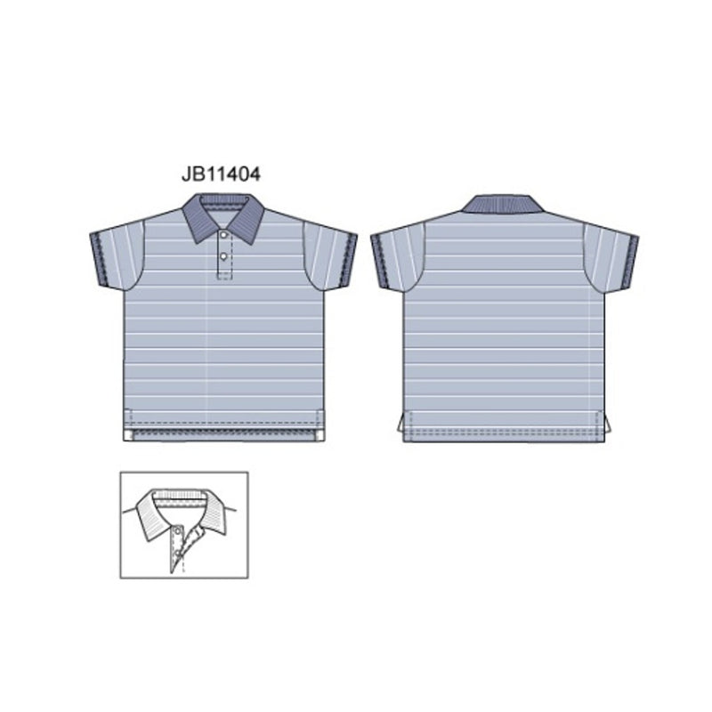 Janie and Jack - Boys K Short Sleeve Lt Blue Stripe Pique Polo E1