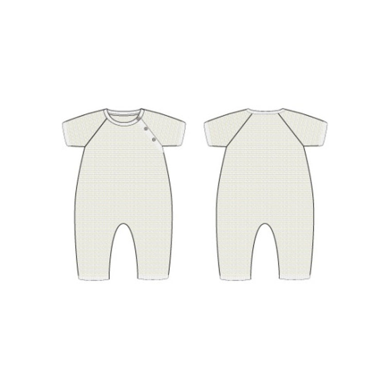 Janie and Jack - Baby U S Yellow Textured Stripe Short Sleeve Onepiece Sig1