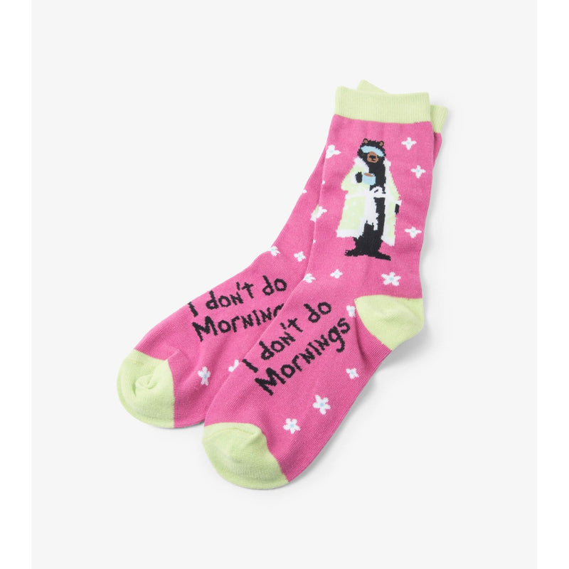 Little Blue House - I Don't Do Mornings Womens Crew Socks