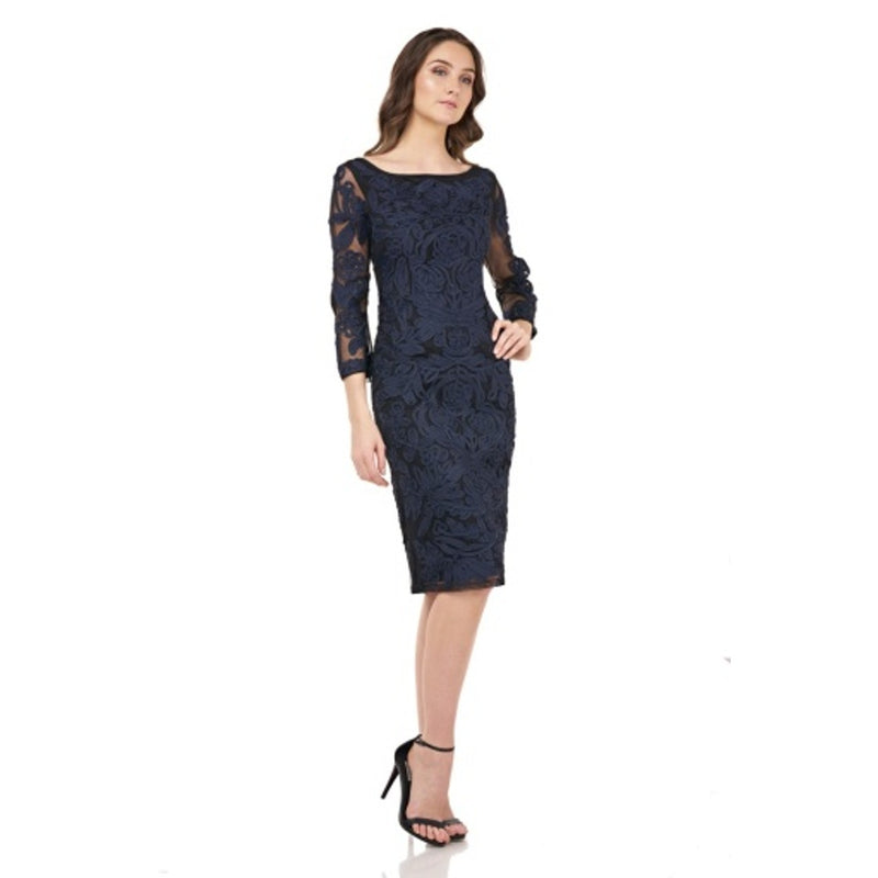 JS Collections - Womens Floral Soutache Cocktail Dress