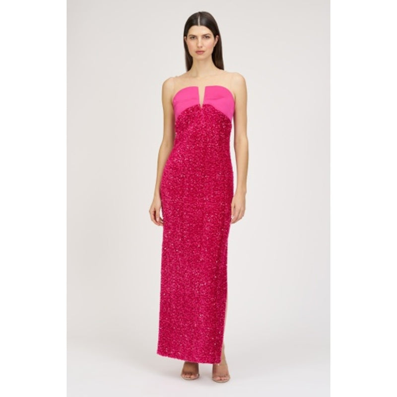 JS Collections - Womens Sutton Mixed Media Gown