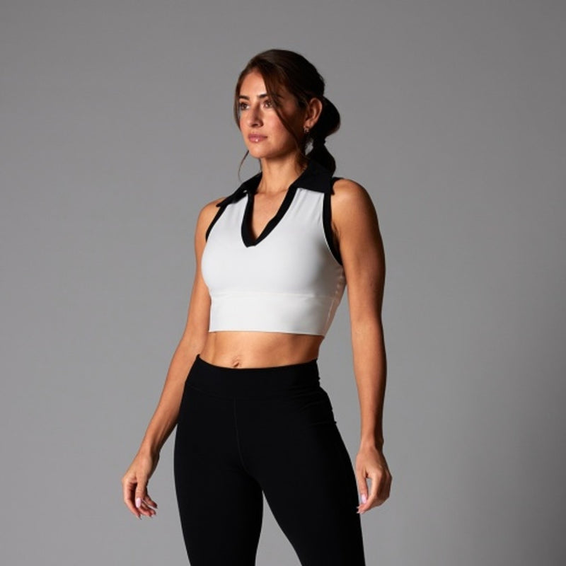 Thirty Three Threads - Unisex Contrast Polo Tank Coconut Ebony