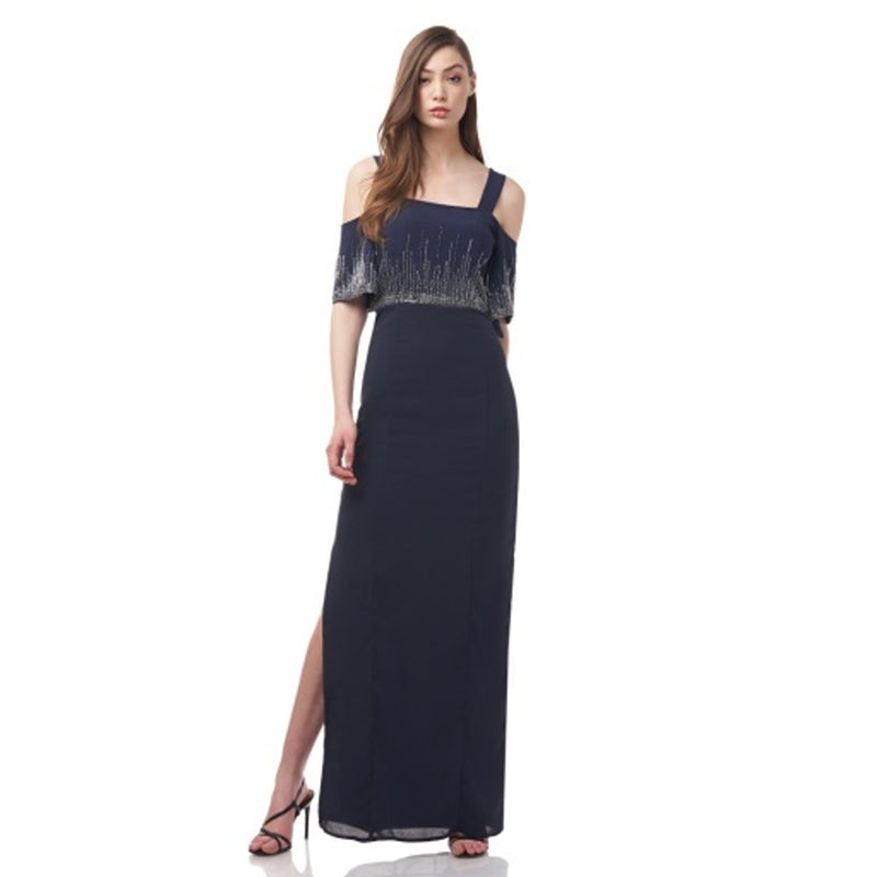 JS Collections - Womens Juliette Cold Shoulder Gown