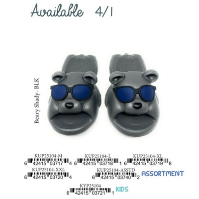 Oooh Yeah - Unisex Beary Shady- Blk Assort- Silly Slides- Unisex