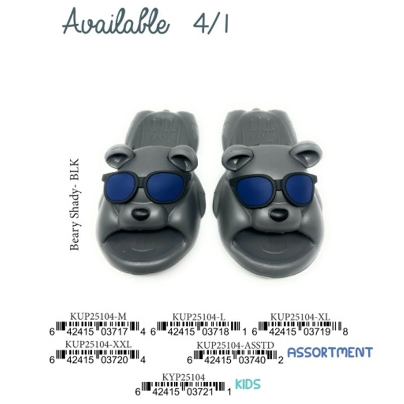 Oooh Yeah - Unisex Beary Shady- Blk Assort- Silly Slides- Unisex