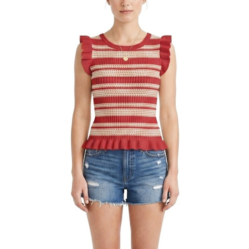 Hope & Henry - Womens Organic Ruffle Edge Sweater Tank