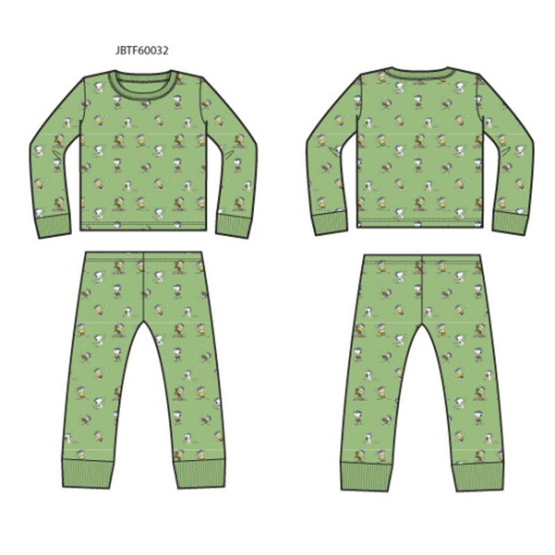 Janie and Jack - K Long Sleeve Snoopy Baseball Peanuts Sleep Sb1 E1