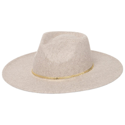 San Diego Hat Company - Faux Felt Fedora with Chevron Gold Chain