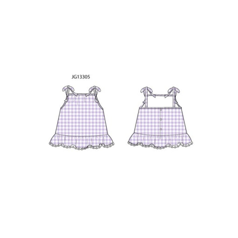 Janie and Jack - Girls with Prpl Gingham Sl Top Spbk