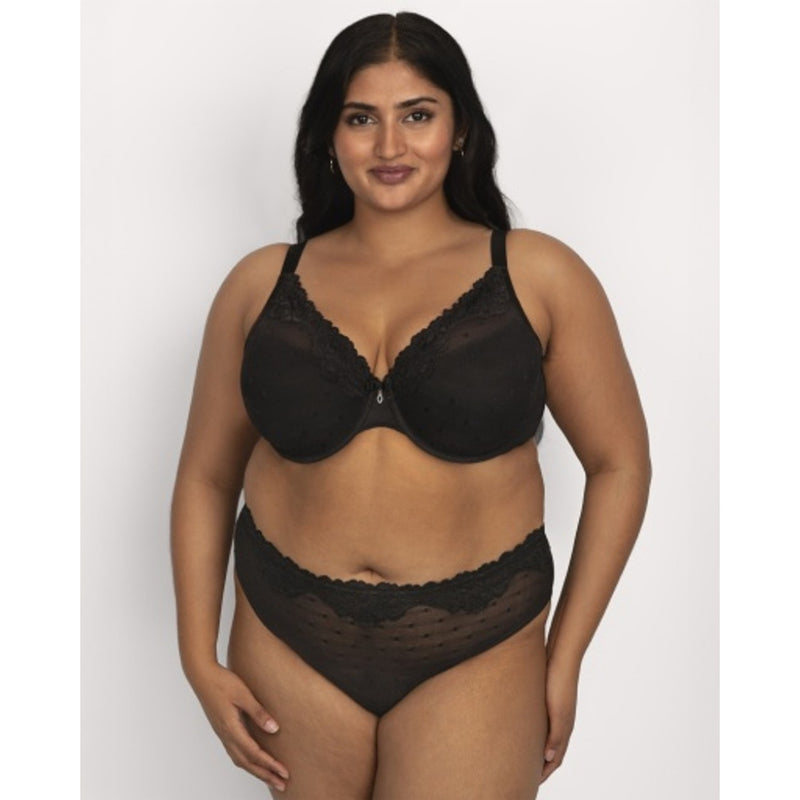 Ariela - Womens Sheer Whisper High Cut Thong Panty